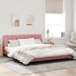 vidaXL Estructura de cama con cabecero de terciopelo rosa 180x200 cm vidaXL Estructura de cama con cabecero de terciopelo rosa 180x200 cm