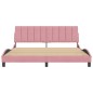 vidaXL Estructura de cama con cabecero de terciopelo rosa 180x200 cm vidaXL Estructura de cama con cabecero de terciopelo rosa 180x200 cm