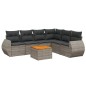 vidaXL Set de sofás de jardín 7 piezas con cojines ratán PE gris vidaXL Set de sofás de jardín 7 piezas con cojines ratán PE gris