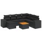 vidaXL Set de sofás de jardín 8 piezas y cojines ratán sintético negro vidaXL Set de sofás de jardín 8 piezas y cojines ratán sintético negro