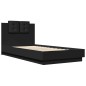vidaXL Estructura de cama con cabecero y luces LED negro 90x190 cm vidaXL Estructura de cama con cabecero y luces LED negro 90x190 cm