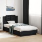 vidaXL Estructura de cama con cabecero y luces LED negro 90x190 cm vidaXL Estructura de cama con cabecero y luces LED negro 90x190 cm
