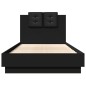 vidaXL Estructura de cama con cabecero y luces LED negro 90x190 cm vidaXL Estructura de cama con cabecero y luces LED negro 90x190 cm