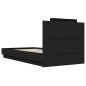 vidaXL Estructura de cama con cabecero y luces LED negro 90x190 cm vidaXL Estructura de cama con cabecero y luces LED negro 90x190 cm