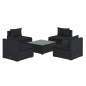 vidaXL Set de sofás de jardín 5 piezas y cojines ratán sintético negro vidaXL Set de sofás de jardín 5 piezas y cojines ratán sintético negro