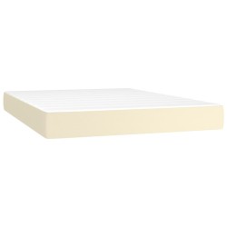 vidaXL Colchón de muelles ensacados cuero sintético crema 140x190x20cm