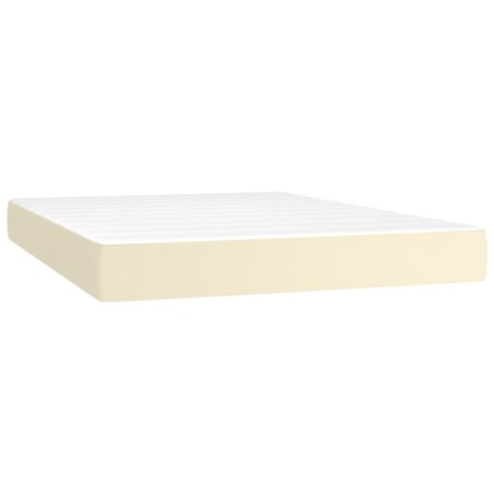 vidaXL Colchón de muelles ensacados cuero sintético crema 140x190x20cm