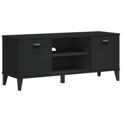 vidaXL Banco zapatero VIKEN madera maciza de pino negro 106x35x45 cm