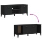 vidaXL Banco zapatero VIKEN madera maciza de pino negro 106x35x45 cm vidaXL Banco zapatero VIKEN madera maciza de pino negro 106x35x45 cm