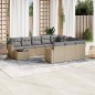 vidaXL Set de sofás de jardín 11pzas con cojines ratán sintético beige vidaXL Set de sofás de jardín 11pzas con cojines ratán sintético beige