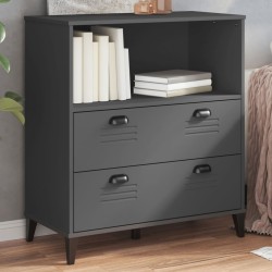 vidaXL Librería VIKEN madera maciza de pino gris antracita 80x40x90 cm