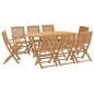 vidaXL Juego de comedor de jardín 9 piezas madera maciza de acacia vidaXL Juego de comedor de jardín 9 piezas madera maciza de acacia
