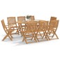 vidaXL Juego de comedor de jardín 9 piezas madera maciza de acacia vidaXL Juego de comedor de jardín 9 piezas madera maciza de acacia