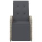 vidaXL Sillón reclinable de jardín con cojines ratán sintético gris vidaXL Sillón reclinable de jardín con cojines ratán sintético gris