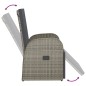 vidaXL Sillón reclinable de jardín con cojines ratán sintético gris vidaXL Sillón reclinable de jardín con cojines ratán sintético gris