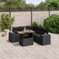 vidaXL Set de sofás de jardín 6 piezas y cojines ratán sintético negro vidaXL Set de sofás de jardín 6 piezas y cojines ratán sintético negro