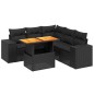 vidaXL Set de sofás de jardín 6 piezas y cojines ratán sintético negro vidaXL Set de sofás de jardín 6 piezas y cojines ratán sintético negro