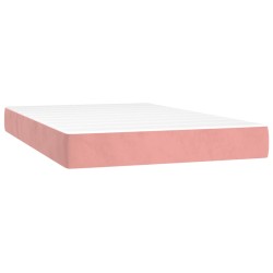vidaXL Colchón de muelles ensacados terciopelo rosa 120x200x20 cm