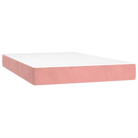 vidaXL Colchón de muelles ensacados terciopelo rosa 120x200x20 cm