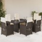 vidaXL Set comedor de jardín 7 pzas con cojines ratán sintético marrón vidaXL Set comedor de jardín 7 pzas con cojines ratán sintético marrón