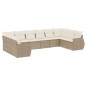 vidaXL Juego de sofás jardín con cojines beige 10 pzas ratán sintético vidaXL Juego de sofás jardín con cojines beige 10 pzas ratán sintético