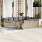 vidaXL Juego de sofás jardín con cojines beige 10 pzas ratán sintético vidaXL Juego de sofás jardín con cojines beige 10 pzas ratán sintético