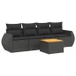 vidaXL Set de muebles de jardín 5 pzas y cojines ratán sintético negro vidaXL Set de muebles de jardín 5 pzas y cojines ratán sintético negro