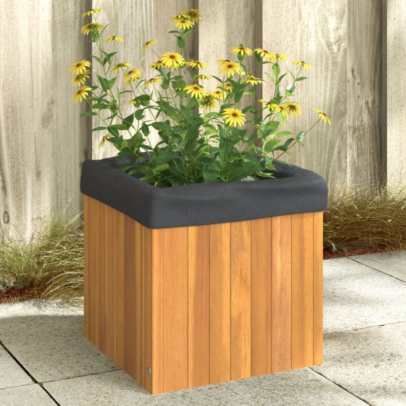 vidaXL Jardinera de madera maciza de acacia 35x35x35 cm vidaXL Jardinera de madera maciza de acacia 35x35x35 cm