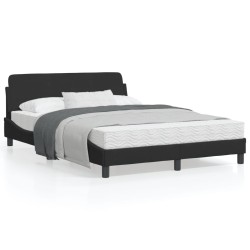 vidaXL Estructura de cama con cabecero de terciopelo negro 140x200 cm
