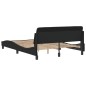 vidaXL Estructura de cama con cabecero de terciopelo negro 140x200 cm