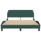 vidaXL Estructura cama con cabecero terciopelo verde oscuro 140x190 cm vidaXL Estructura cama con cabecero terciopelo verde oscuro 140x190 cm