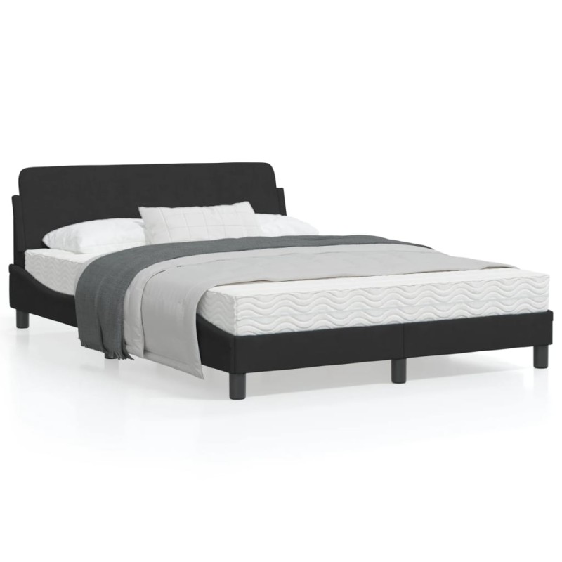 vidaXL Estructura de cama con cabecero de terciopelo negro 120x200 cm