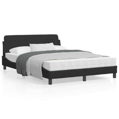 vidaXL Estructura de cama con cabecero de terciopelo negro 120x200 cm