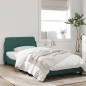 vidaXL Estructura cama con cabecero terciopelo verde oscuro 100x200 cm vidaXL Estructura cama con cabecero terciopelo verde oscuro 100x200 cm