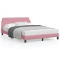 vidaXL Estructura de cama con cabecero de terciopelo rosa 140x190 cm