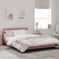 vidaXL Estructura de cama con cabecero de terciopelo rosa 140x190 cm