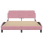 vidaXL Estructura de cama con cabecero de terciopelo rosa 140x190 cm