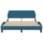 vidaXL Estructura de cama con cabecero terciopelo azul 140x200 cm