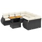 vidaXL Set de sofás de jardín 8 piezas y cojines ratán sintético negro vidaXL Set de sofás de jardín 8 piezas y cojines ratán sintético negro