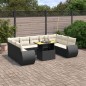vidaXL Set de sofás de jardín 10 pzas cojines ratán sintético negro