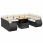 vidaXL Set de sofás de jardín 10 pzas cojines ratán sintético negro