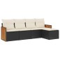 vidaXL Set de muebles de jardín 5 pzas y cojines ratán sintético negro vidaXL Set de muebles de jardín 5 pzas y cojines ratán sintético negro