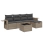 vidaXL Set de muebles de jardín 6 pzas y cojines ratán sintético gris vidaXL Set de muebles de jardín 6 pzas y cojines ratán sintético gris
