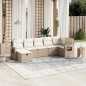 vidaXL Set sofás de jardín 7 piezas y cojines ratán sintético beige vidaXL Set sofás de jardín 7 piezas y cojines ratán sintético beige