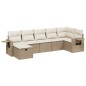 vidaXL Set sofás de jardín 7 piezas y cojines ratán sintético beige vidaXL Set sofás de jardín 7 piezas y cojines ratán sintético beige