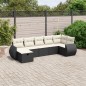 vidaXL Set de comedor de jardín 7 pzas y cojines ratán sintético negro vidaXL Set de comedor de jardín 7 pzas y cojines ratán sintético negro