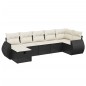 vidaXL Set de comedor de jardín 7 pzas y cojines ratán sintético negro vidaXL Set de comedor de jardín 7 pzas y cojines ratán sintético negro