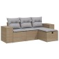 vidaXL Juego de sofás jardín con cojines beige mezcla 4 pzas ratán PE vidaXL Juego de sofás jardín con cojines beige mezcla 4 pzas ratán PE