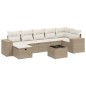 vidaXL Juego de sofás de jardín con cojines beige 8 pzas ratán PE vidaXL Juego de sofás de jardín con cojines beige 8 pzas ratán PE
