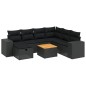 vidaXL Set de sofás de jardín 8 piezas y cojines ratán sintético negro vidaXL Set de sofás de jardín 8 piezas y cojines ratán sintético negro